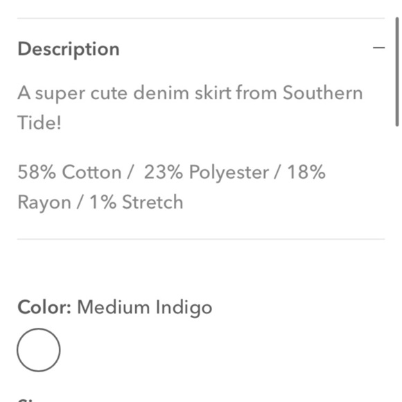 SOUTHERN TIDE DENIM SKIRT GABRIELA DENIM SKIRT MEDIUM INDIGO 27W TRENDING - Picture 9 of 16